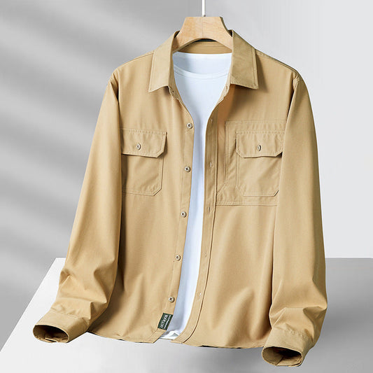 Philip - Tilfeldig langermet skjorte med lommer for herrer