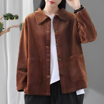 Chloe - Casually corduroy jacket with pockets for women