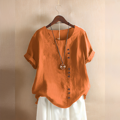 Corrine - Klassisk, avslappet linbluse for kvinner