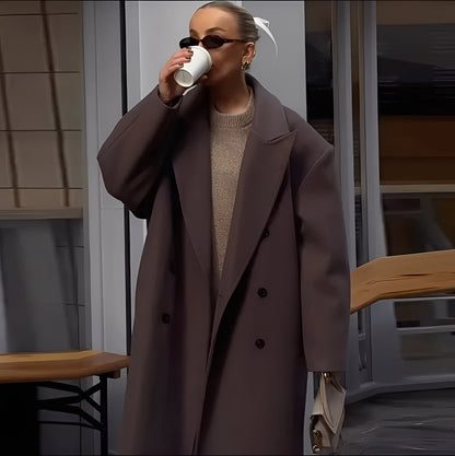 Veronica - Elegant, løs lang kåpe for damer