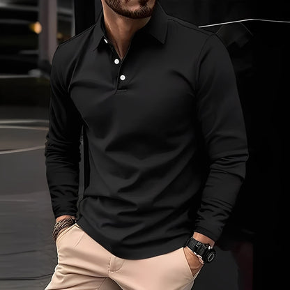 Deacon - Tilfeldig langermet poloskjorte for herrer