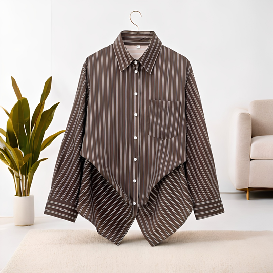 Frederica - Casual, long-sleeve striped shirt for women