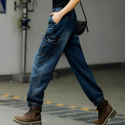 Kristal - Bomullsjeans med mange lommer for kvinner