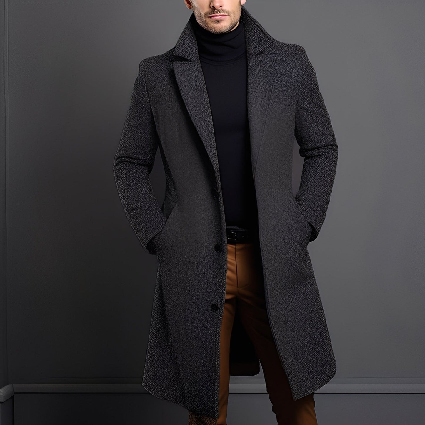 Clifton - Moderne ull-trenchcoat for herrer