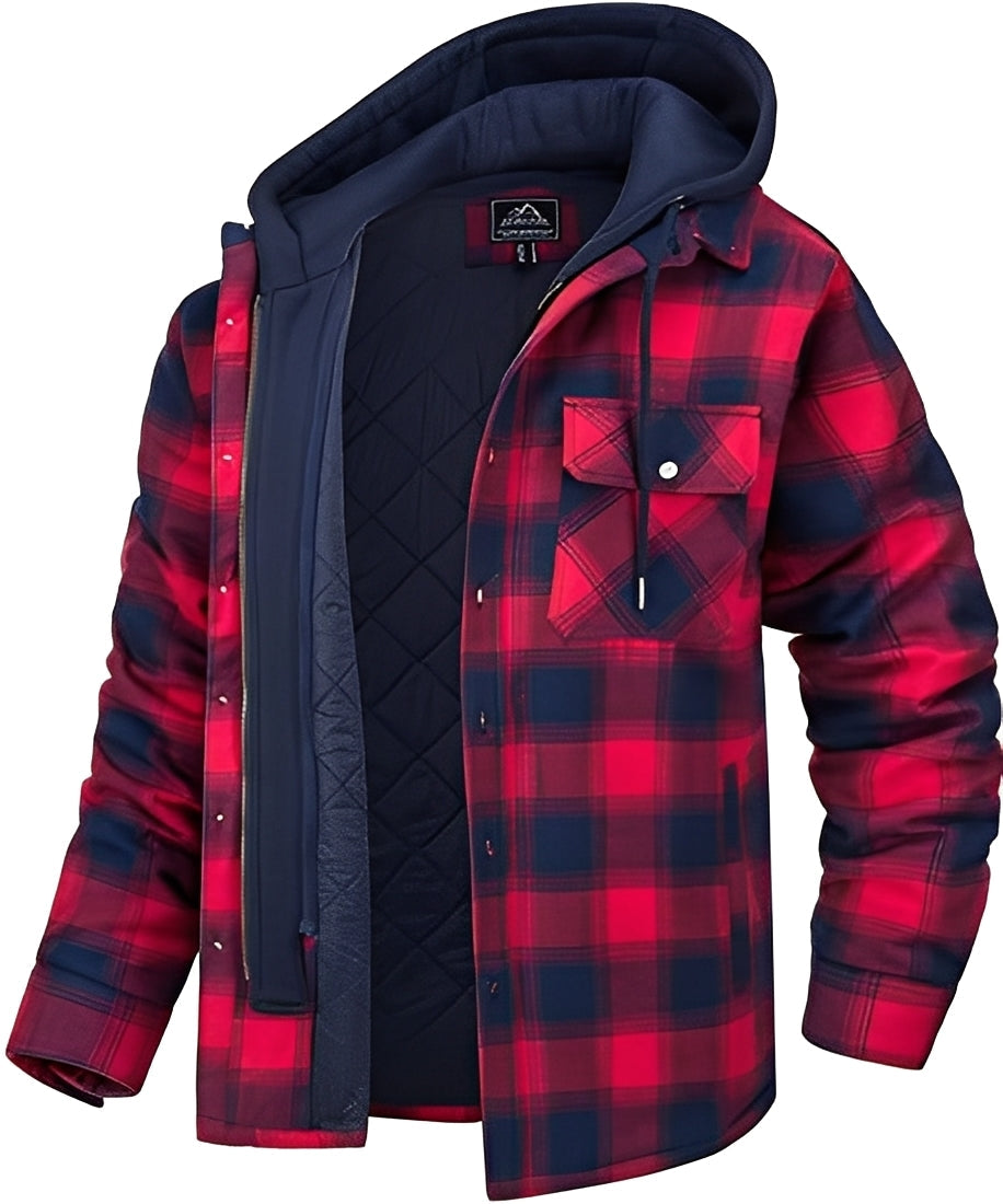 Rodger - Stilfull rutet hettejakke for herrer