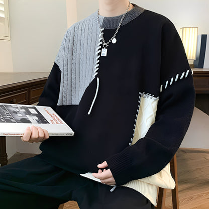 Curtis - Stilfull Fleece-genser med Fargeblokk-design for Menn