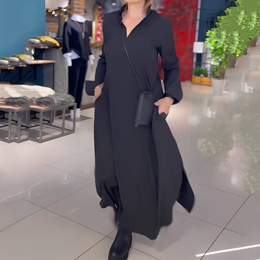 Hélène - Løs kjole med side-splitt for kvinner