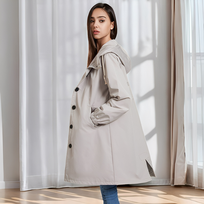 Vivyan - Lässig vannavvisende jakke med hette for damer