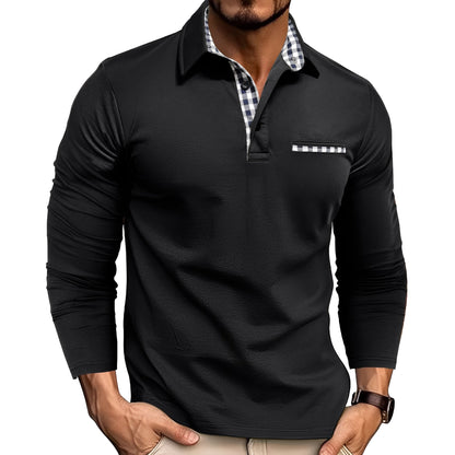 Rupert - Løs Langarm-Poloshirt for Herrer