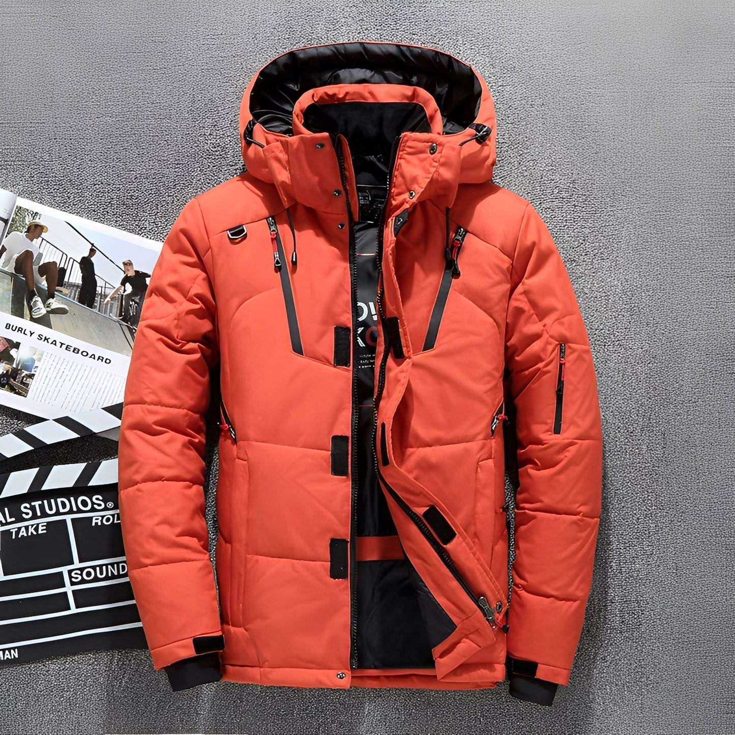 Damian - Moderne hettejakke med flere lommer for herrer