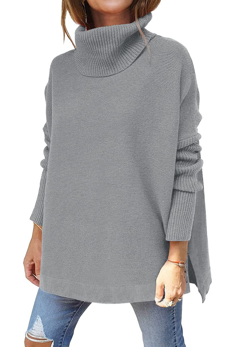 Macey - Løs Rollkragenpullover i Ull for Damer