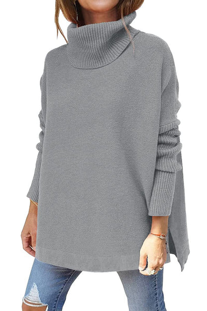 Macey - Løs Rollkragenpullover i Ull for Damer