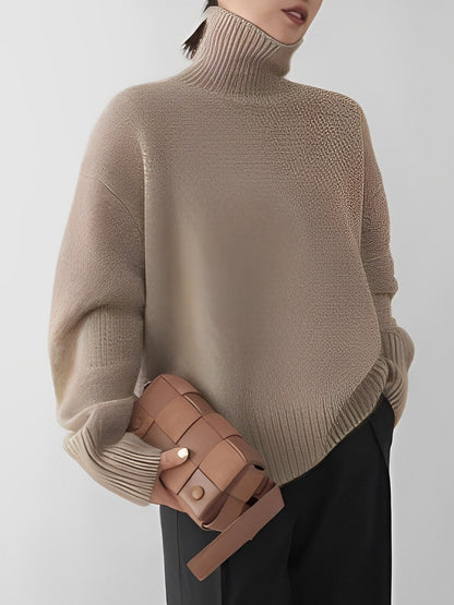 Yvette - Løs Kasjmir-Turtleneck-Genser for Kvinner