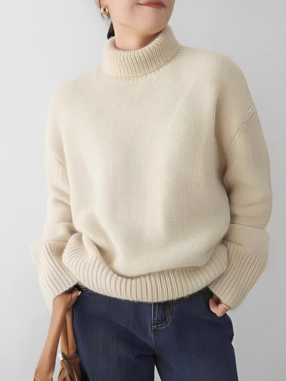 Yvette - Løs Kasjmir-Turtleneck-Genser for Kvinner