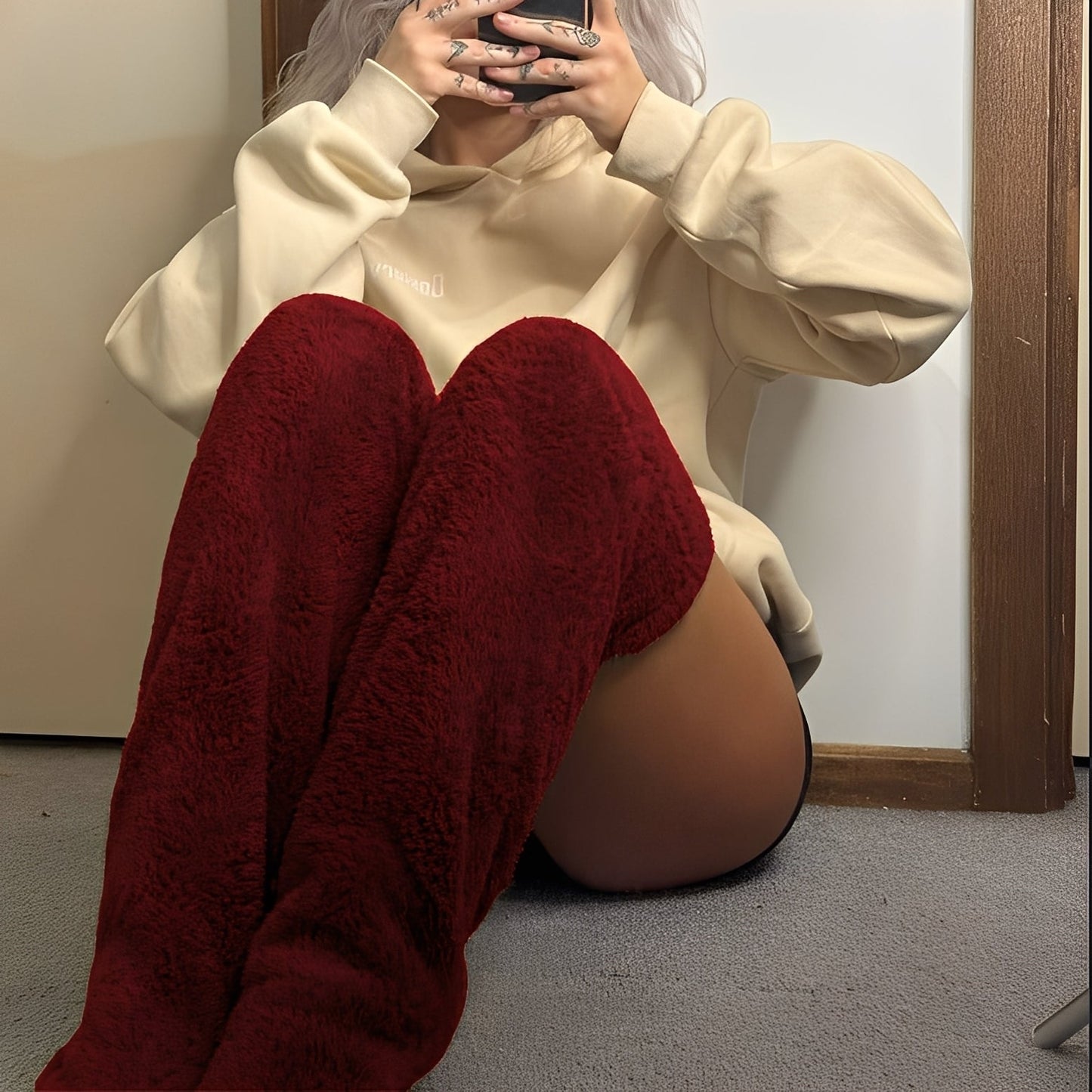 Camellia - Varme, overknee vintersokker for damer