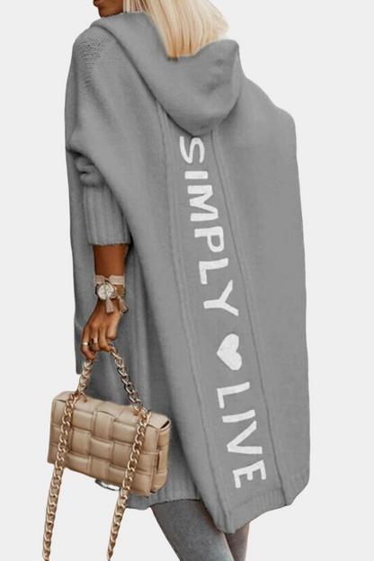 Melyssa - Tilfeldig, løs, lang strikkejakke for damer