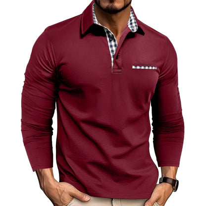 Rupert - Løs Langarm-Poloshirt for Herrer