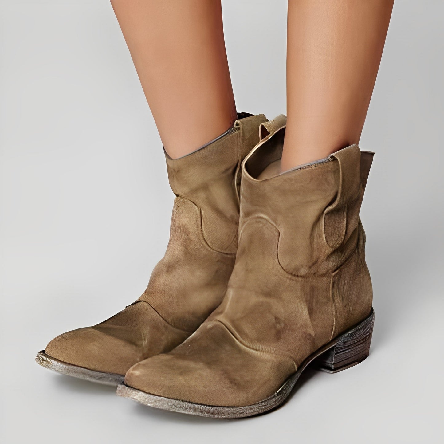 Adaline - Retro cowboy-boots med lav hæl for damer