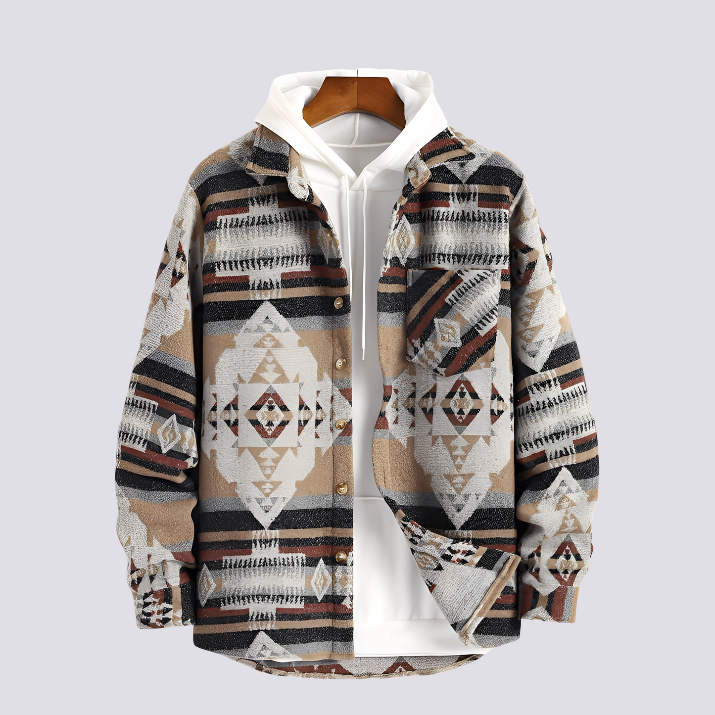 Gerrard - Vintage-Trykt Skjortejakke for Herrer