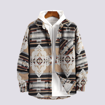 Gerrard - Vintage-Trykt Skjortejakke for Herrer