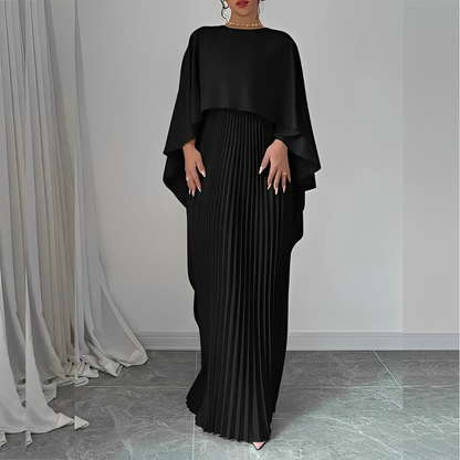 Marilou - Elegant kjole med plissert kappe for kvinner