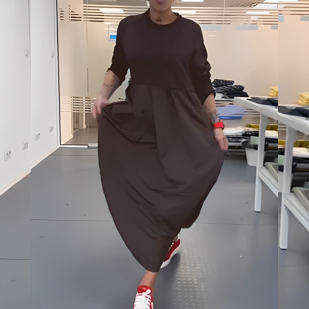 Gisèle - Kjole avslappet med rund hals for kvinner