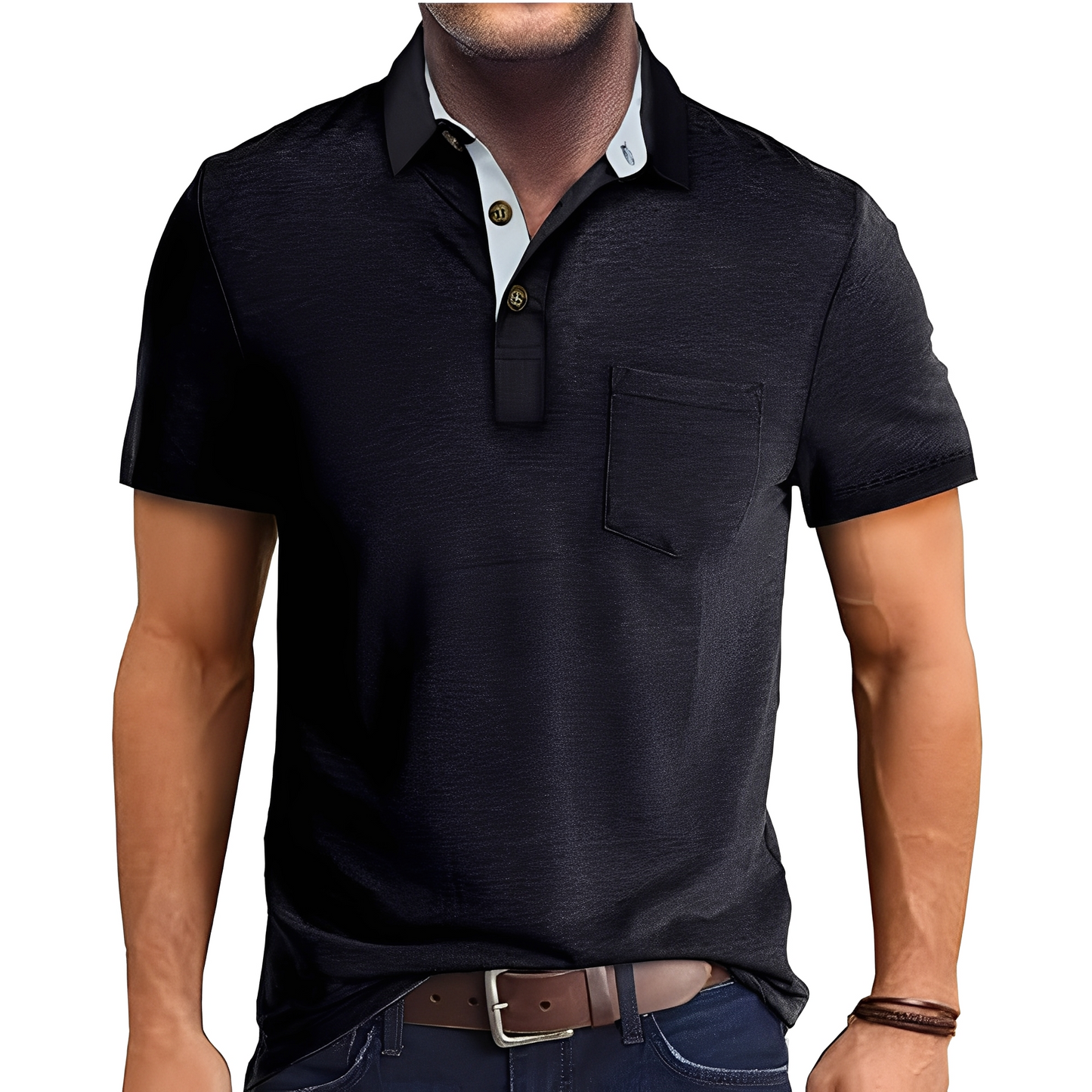 Abner - Retro-Poloshirt med korte ermer for menn