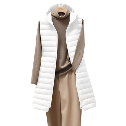 Joelle - Stilig lang vattert vest for damer