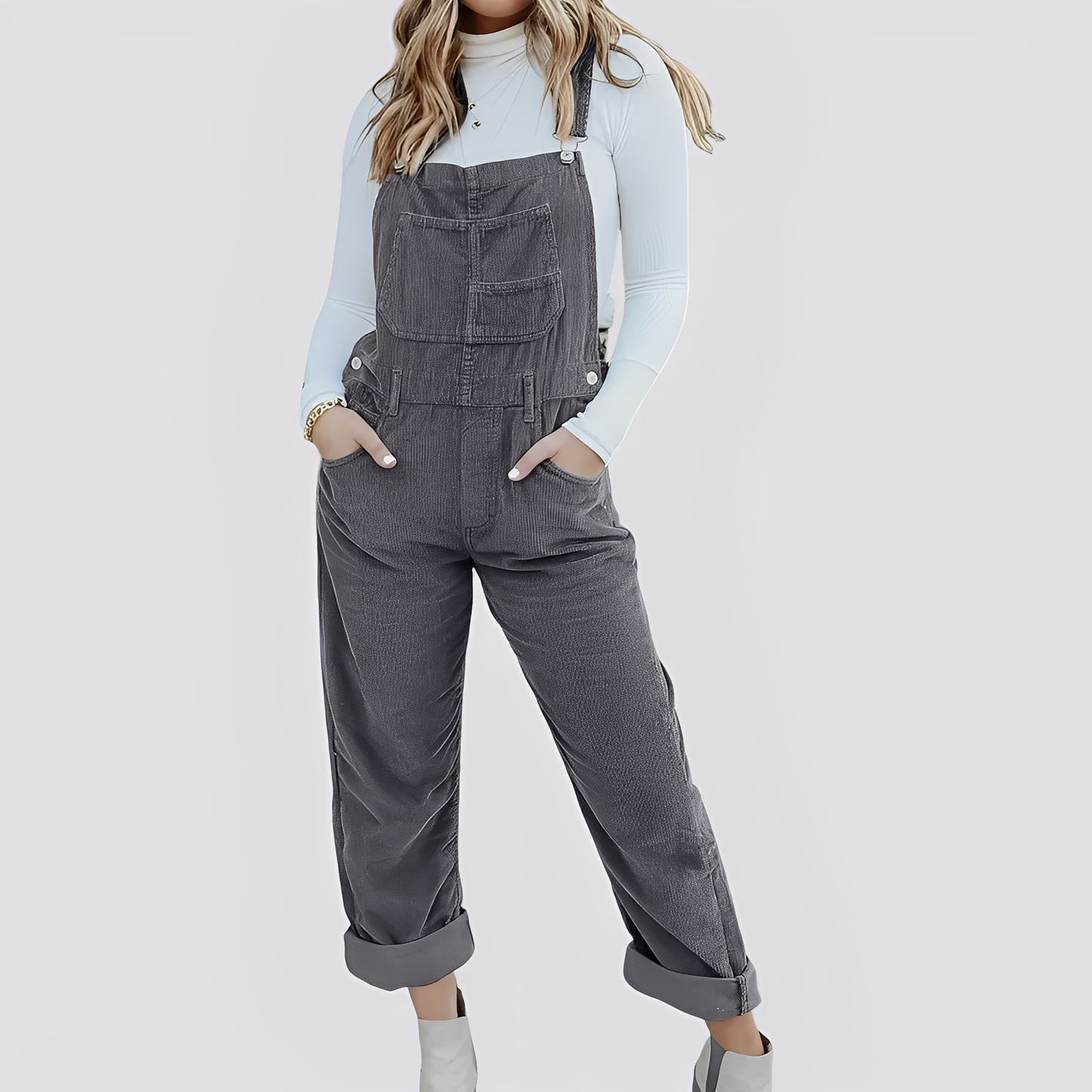 Mildred - Klassisk, løs passform jeans-snekkerbukse for damer