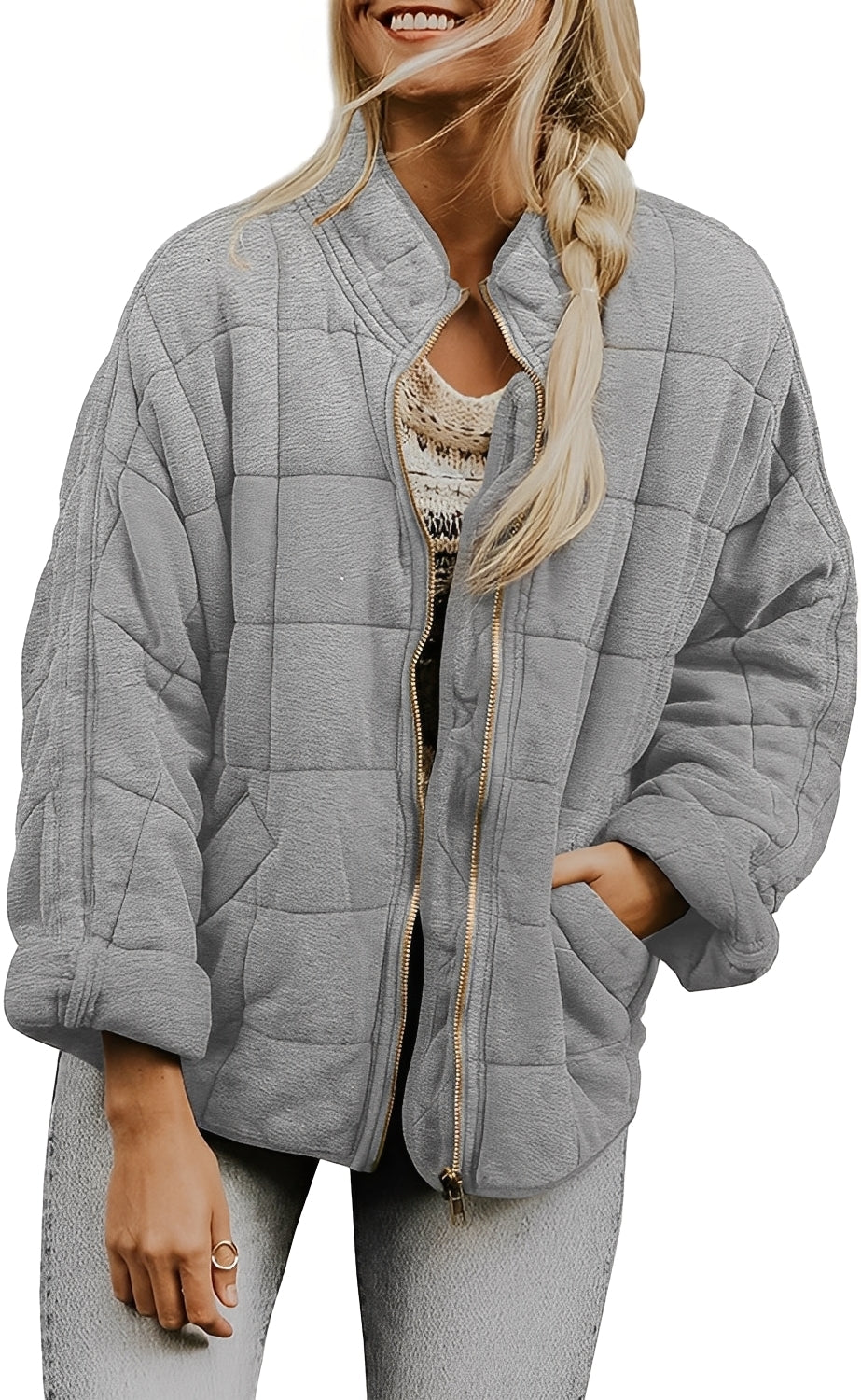 Mikaela - Tykk oversize-jakke for damer