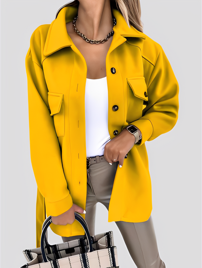 Tiffanie - Moderne, lette ulljakke med reverskrage for damer