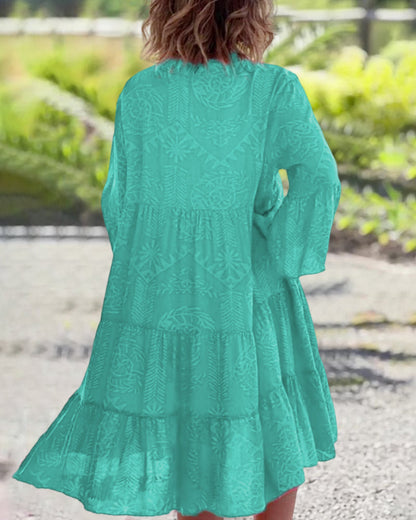 Mia – Kjole med geometrisk Boho-trykk