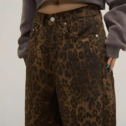 Felecia - Stilfullt trykt Baggy-Jeans for Damer
