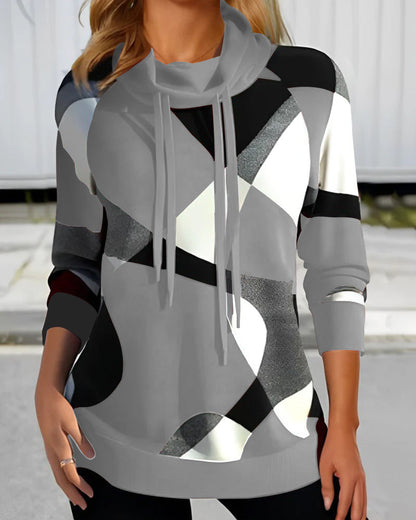 Gabrielle - Uformell Hettegenser-Topp med Fargeblokk-Design for Kvinner