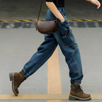 Kristal - Bomullsjeans med mange lommer for kvinner