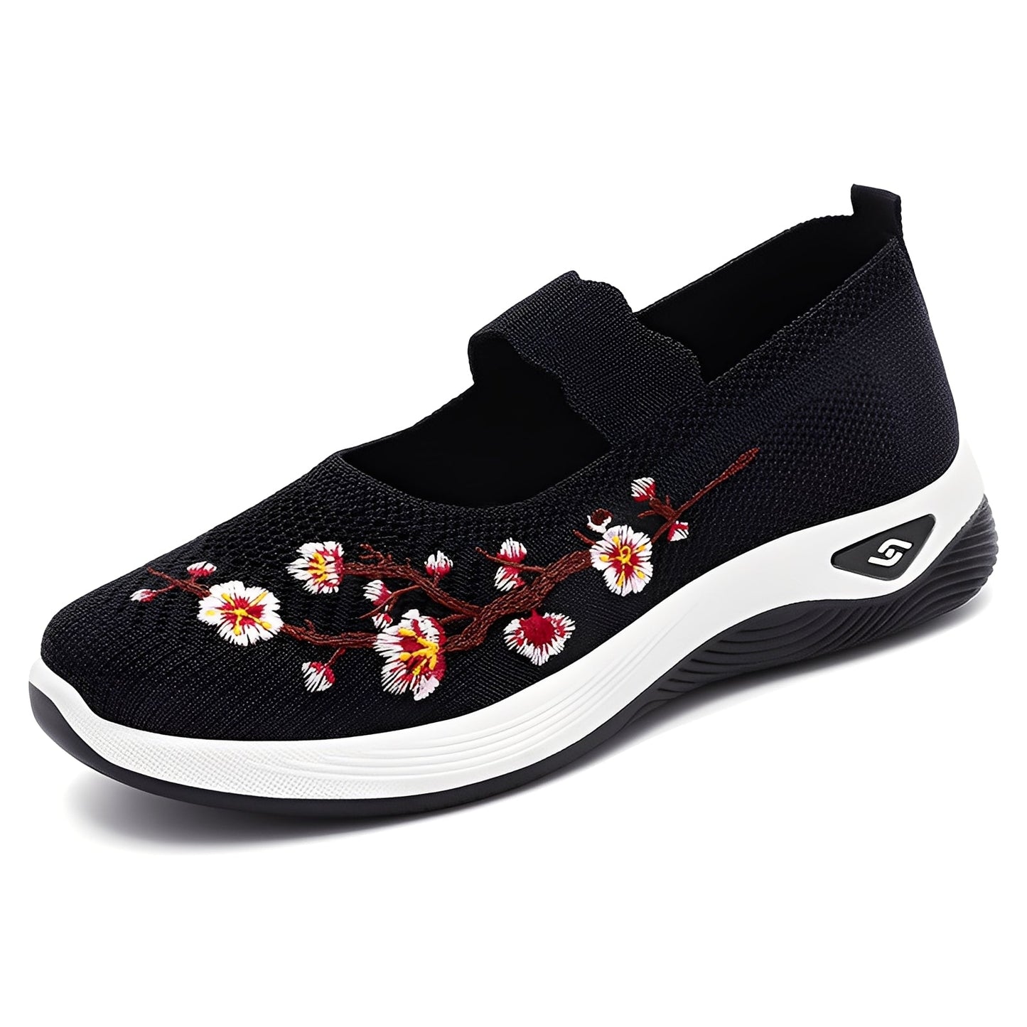 Jazmin - Tilfeldige, pustende damesko med broderi