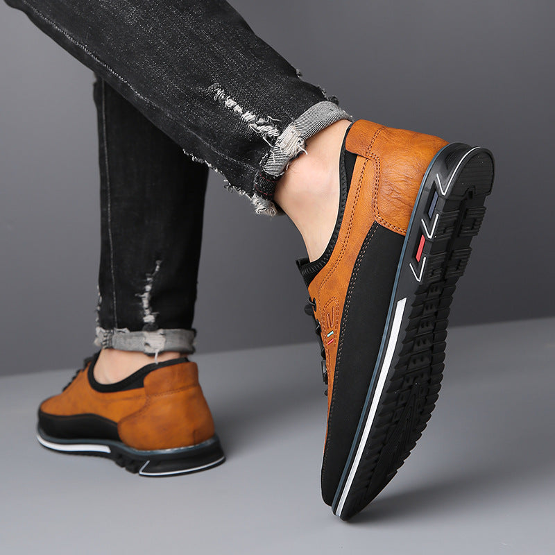 Aaron - Tilfeldige sklisikre lærsneakers for menn
