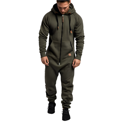 Benson - Casual fleece-jumpsuit med hette for herrer