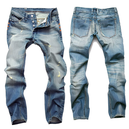 Kaleb - Klassiske Jeans med Rips for Herrer