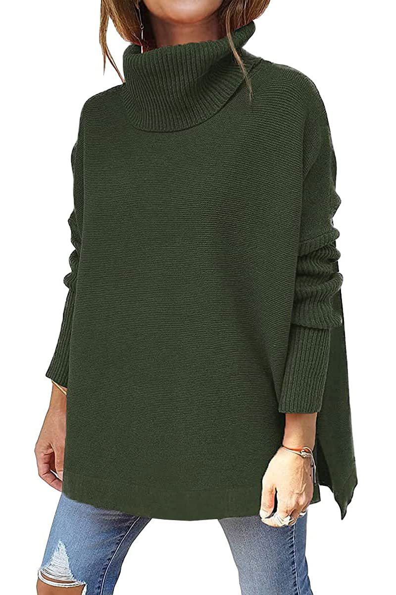 Macey - Løs Rollkragenpullover i Ull for Damer
