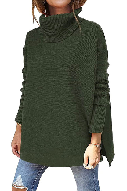 Macey - Løs Rollkragenpullover i Ull for Damer