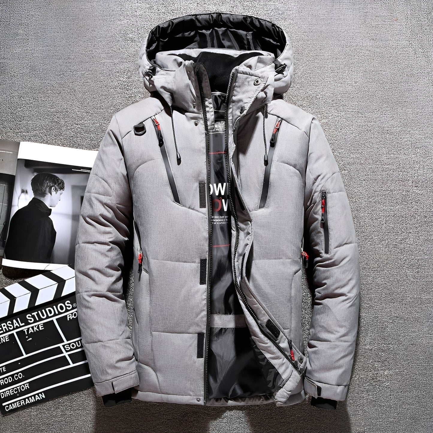 Damian - Moderne hettejakke med flere lommer for herrer