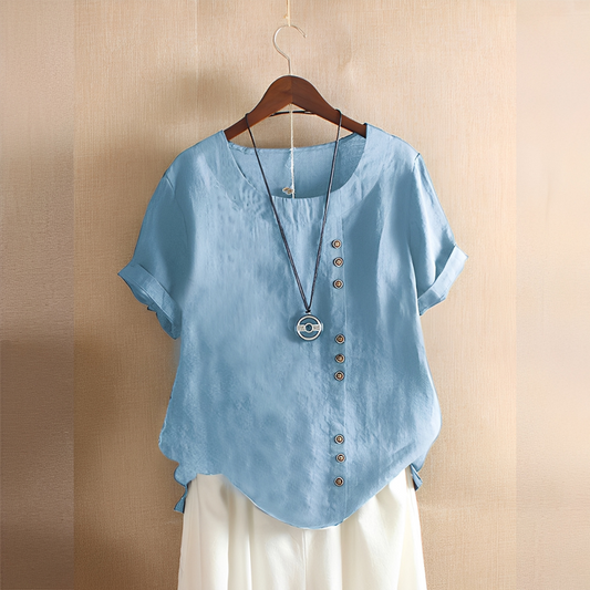 Corrine - Klassisk, avslappet linbluse for kvinner