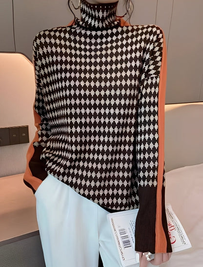 Bryony - Stilig strikkegenser med pologenser for damer