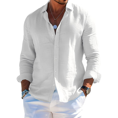 Félicien - Klassiske poloskjorter med lange ermer for menn