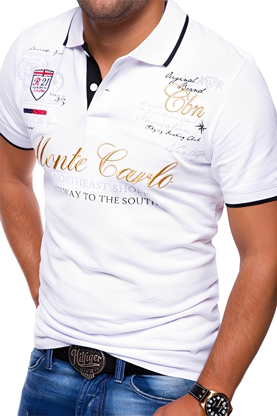 Brent - Lässiges Poloshirt mit Aufdruck für Herren