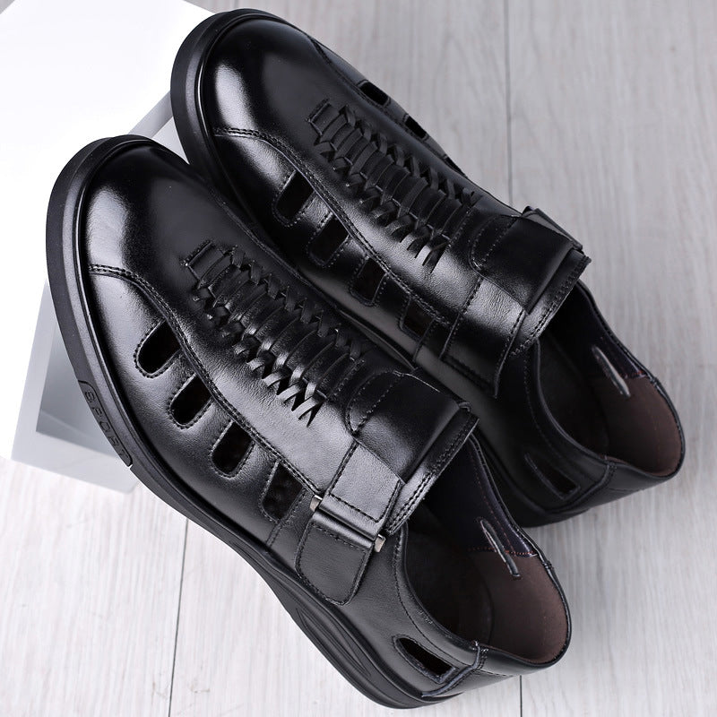 Nelson - Formelle sandaler med skåret skinn for menn