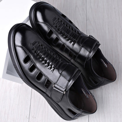 Nelson - Formelle sandaler med skåret skinn for menn