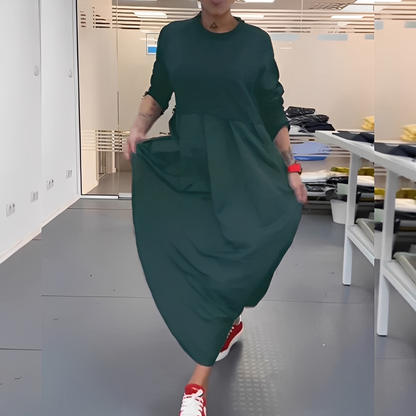 Gisèle - Kjole avslappet med rund hals for kvinner