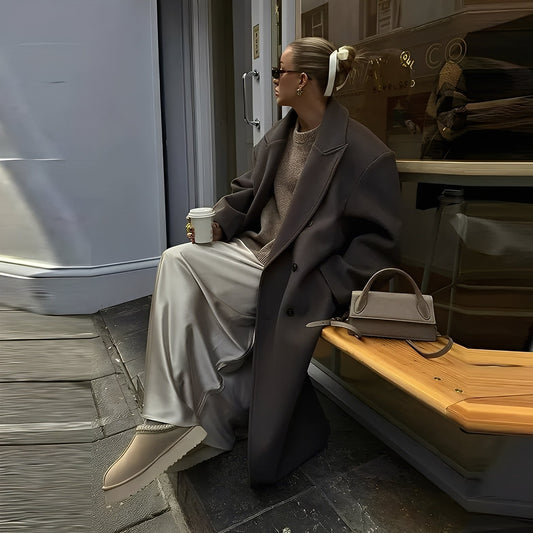 Veronica - Elegant, løs lang kåpe for damer